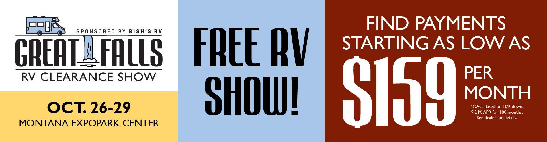 Great Falls RV Clearance Sale - Oct. 26-29, 2023 - Montana ExpoPark